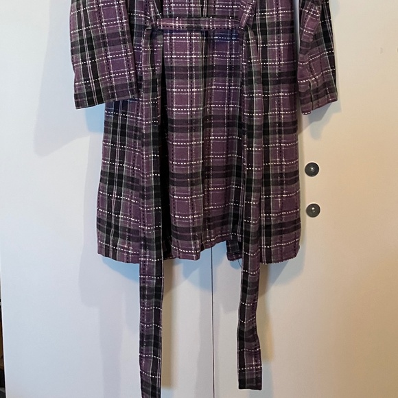 Purple Plaid Trench Coat - Picture 8 of 10